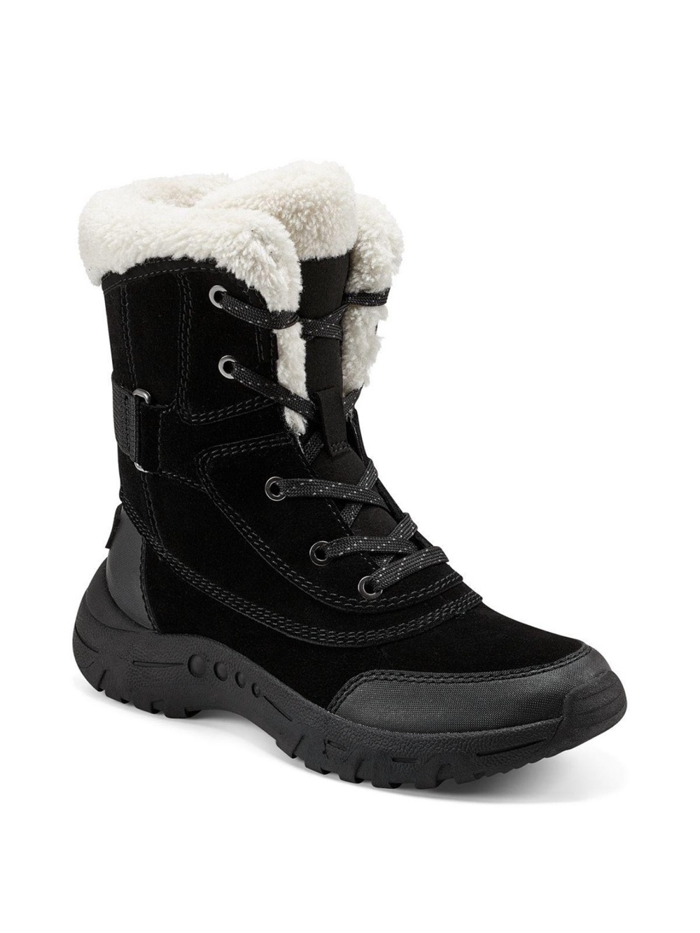 Easy Spirit Womens Norte Suede Faux Fur Winter & Snow Boots